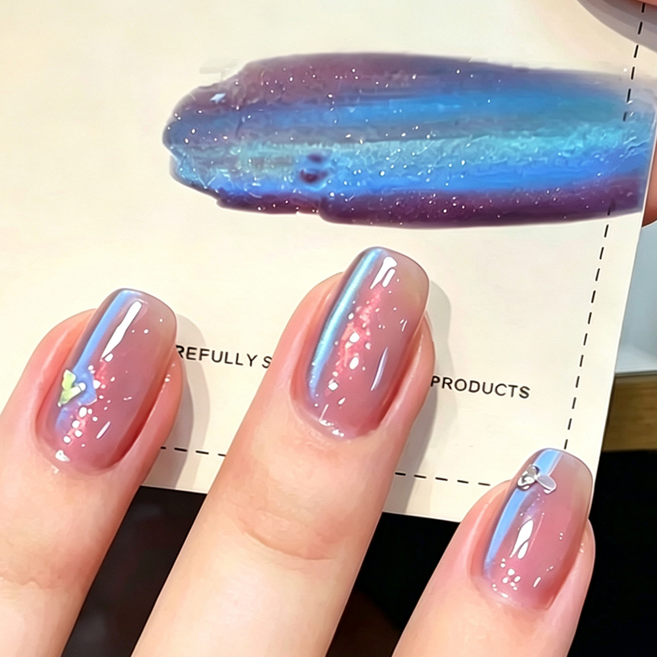 Nail Art Chrome - Aurora Cat Eye Gel Nail Polish,