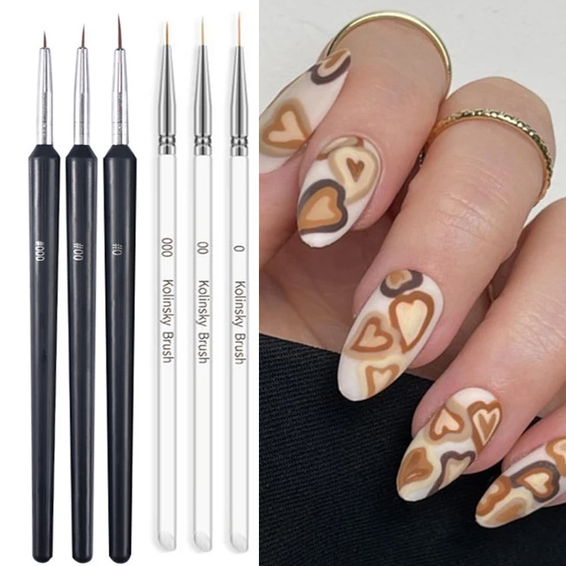 Nail Art One Stroke - 3pcs Nail Art Brush Nail Painting
