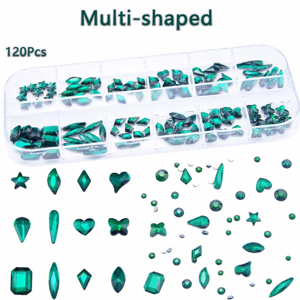 2Boxes Emerald Green Nail Rhin - Nail Art Emerald Green review and price