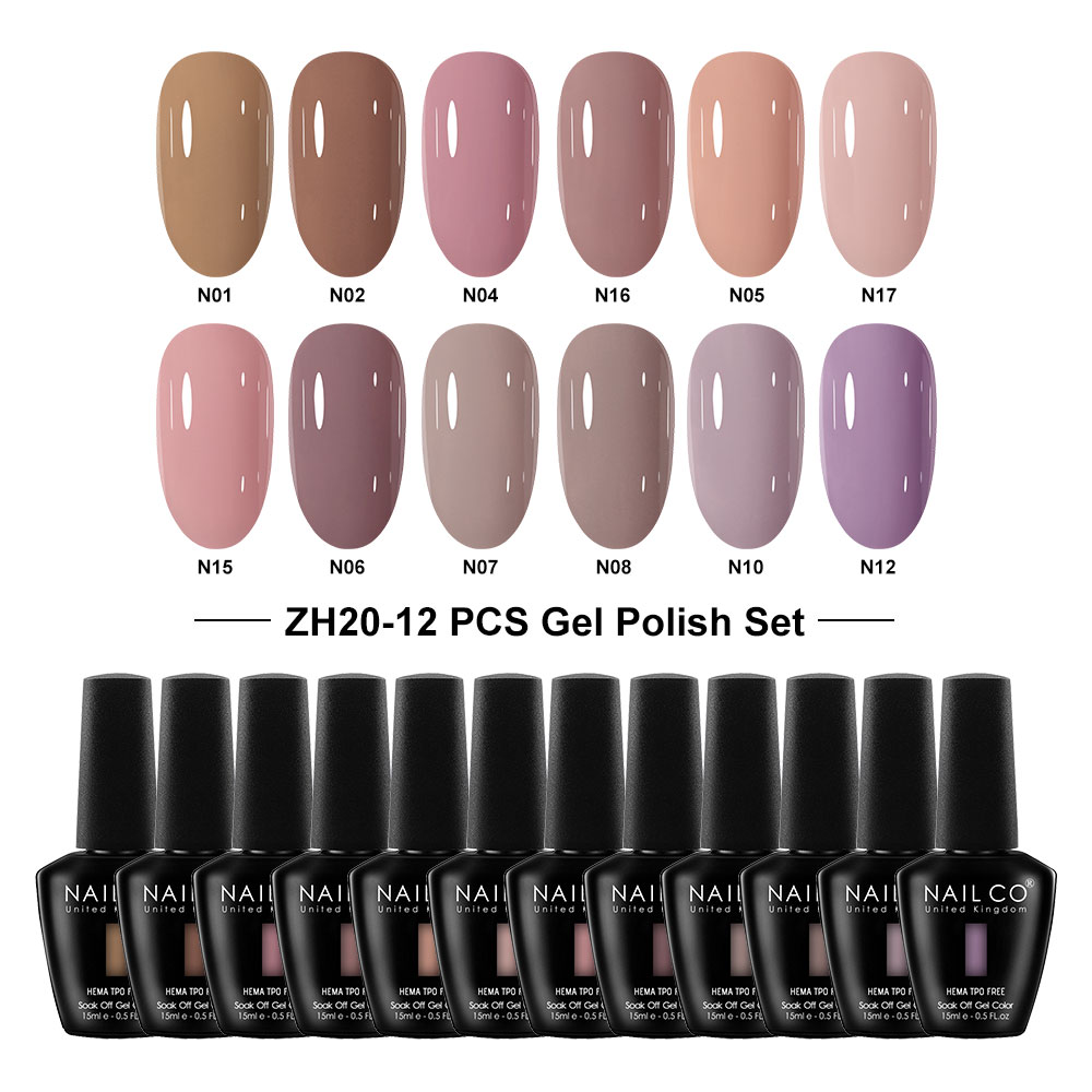 Nailco 12 Colors Pink Gel Poli - Nail Art Natural Pink review and price