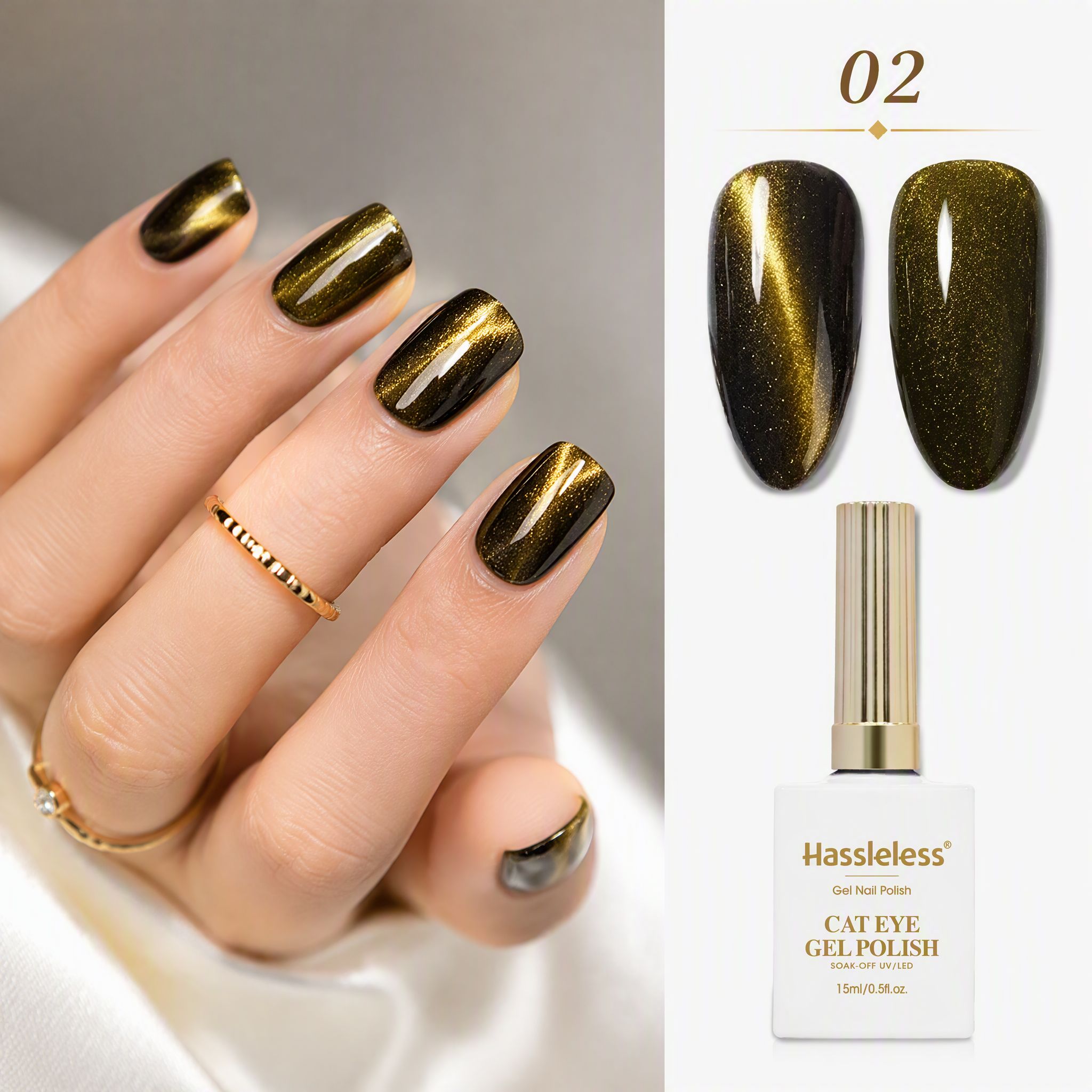 Hassleless Peacock Cat Eye Gel - Nail Art One Stroke review and price